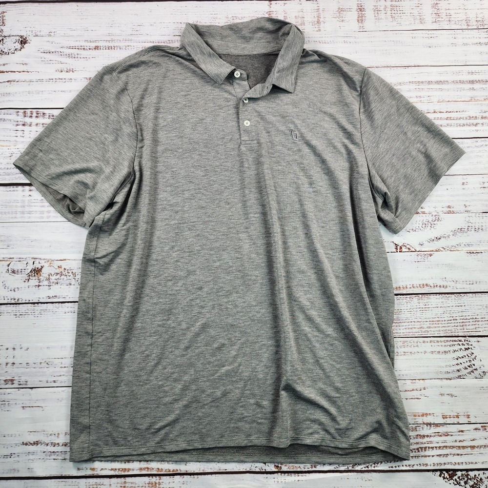 Vuori Knit Twill Polo V1004 Mens XXL Heather Gray 4-Way Stretch Golf